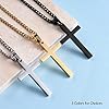 Cross Necklace for Men Women, 316L Stainless Steel Cross Pendant Necklace with Chain-50+5CM | Silver / Gold / Black Cross Chain Necklaces Easter Gifts for Birthday Christmas Thanksgiving Day, Silver #4
