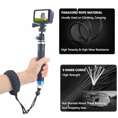Image of Sichumaria Camera Wrist Strap,Adjustable Nylon Hand Wrist Straps Lanyard with a 1 /4 inch screw, for insta360 X3,X2,Universal Hand Strap for DSLR Cameras,Action Cameras,Selfie Sticks,eat