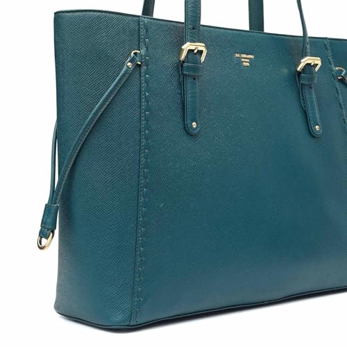 Image of Da Milano Leather Tote Bag for Women | Fits Up To 15 inch Laptop| Versatile Office & Casual Handbag (01063M-OL)