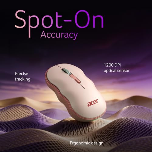Image of Acer PopGo Wireless Keyboard and Mouse Combo | 2.4GHz Wireless USB Receiver | Retro Round Keycaps Keyboard | 1200 DPI Optical Mouse | Plug & Play | Power Saving Design for PC, Laptop, Desktop | Beige
