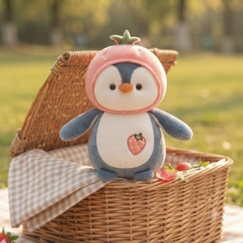 Image of Storescent Stuffed Animal Cute Plush Toy - Hugging Plush Squishy Pillow Toy Gifts (Penguin with Pink Cap)