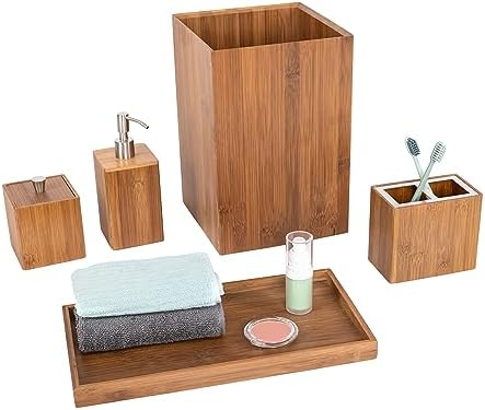 Bamboo Bathroom Accessories Set