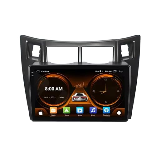 DAEFAG Android 15 Radio Coche para Toyota Yaris 2005-2012 9 Pulgadas Android Radio de Coche 2 DIN con Carplay Inalámbrico/Android Auto Bluetooth/GPS Navi/FM Radio/WiFi/USB/SWC(F 4Core 1+32G)