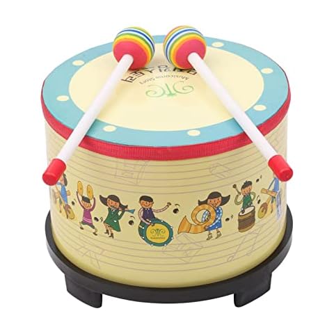 Btuty Tambor para Niños,8 Pulgadas Tambor de Suelo de Madera Reunión del Carnaval del Club Instrumento de Percusión Cover