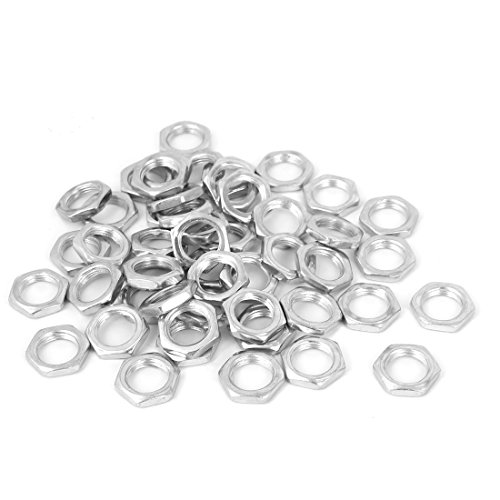 Uxcell A16033100UX0487 M10X0.75X3Mm Zinc Plated Hex Nuts Fastener 50Pcs cover