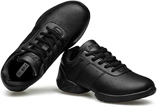 BAXINIER Girls White Cheerleading Dance Shoes Athletic Training Tennis Breathable Youth Competition Cheer Sneakers4