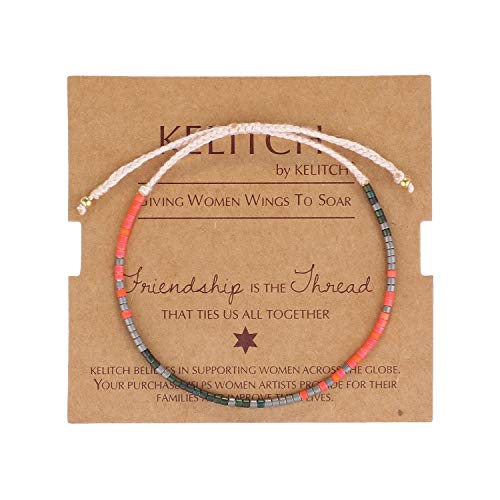 Image of KELITCH Miyuki Friendship Bracelet Boho Seed Beads Women Thin Strand Bracelets Adjustable