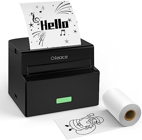 Ofeace Mini Pocket Printer, Sticker Printer, 200DPI Inkless Thermal Printer, Wireless Bluetooth Printer with Android iOS for Retro-Style Photos/Receipts/Notes/Lists/Label/Memo/QR Codes