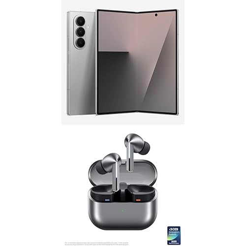 Samsung Galaxy Z Fold7 512GB Unlocked AI Smartphone, Silver Shadow w/Galaxy Buds 3 Pro AI True Wireless Bluetooth Earbuds, Silver