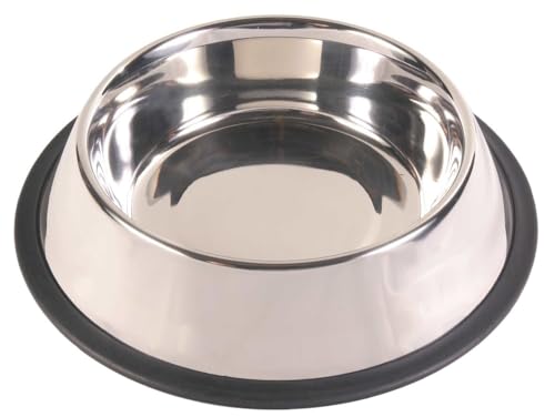 TRIXIE 24854 - Ciotola in Acciaio Inox con Anello in Gomma, 1,75 l/ø 30 cm