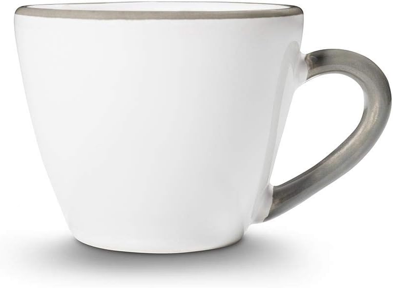 GMUNDNER KERAMIK Espresso Cup Gourmet Capacity 0.06 Litres Grey Rim Crockery Handmade in Austria
