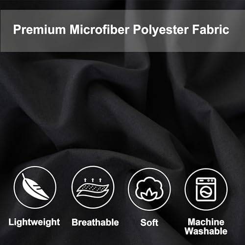 DOWNCOOL Queen Comforter Set, 7Pcs Bedding Sets Queen Black, All Season Down Alternative Bed in a Bag Queen with Comforter, Flat Sheet, Fitted Sheet, 2 Pillow Shams & 2 Pillowcases