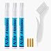 NADAMOO Grout Pen White Grout Coating Whitener Grout Cleaner Brush Restore Renew Bathroom Kitchen Grout Tile Wall Floor Line Scratch Repair Furniture Touch Up Marker White - 3 Pen, 1 Brush, 3 Nibs