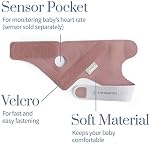 Owlet Accessory Fabric Sock for Dream Sock Baby Monitor, Fits Babies 0 to 18 Months, Dusty Rose (Sensor and Base Station Not Included)