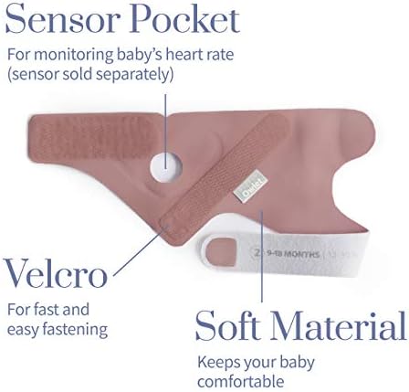 Owlet Accessory Fabric Sock for Dream Sock Baby Monitor, Fits Babies 0 to 18 Months, Dusty Rose (Sensor and Base Station Not Included)