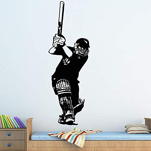 Spoil Your Wall Cricket Batsman Design Sticker, Arts Home Décor Decals, 30x110 cm