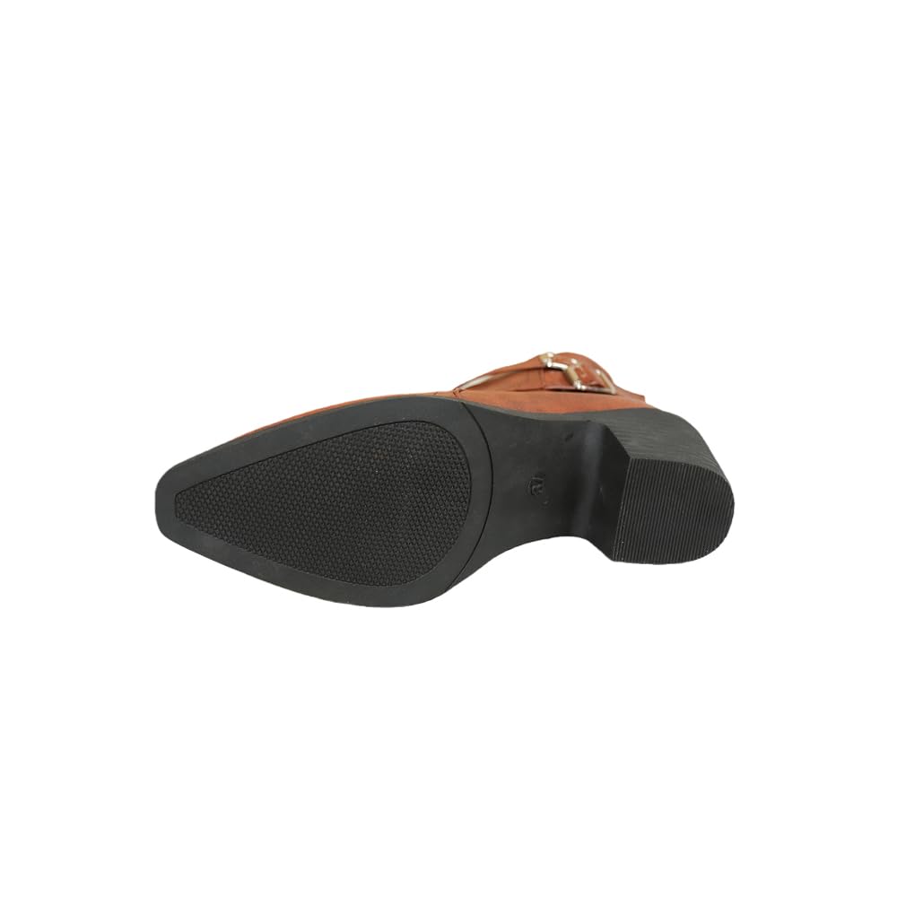 MGGMOKAY Botines para Mujer de Tacon Botas De Mujer con hebillas y Cremallera Moda Puntiaguda Zapatos