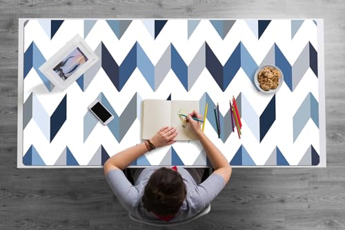Sous-main de bureau 120x60 cm en vinyle PVC à motif chevrons
