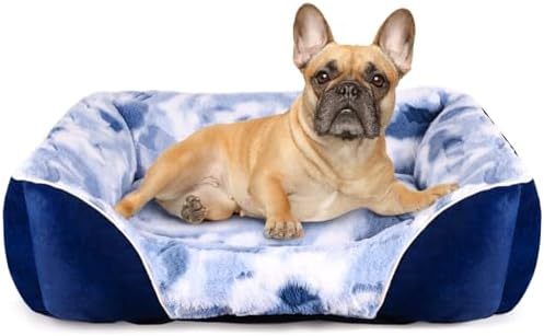 Supet Washable Rectangular Dog Bed for Small Medium Dogs, Durable Bolster Dog Bed Small Medium Sized Dog, Comfort Puppy Dog Bed for Small Dogs