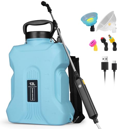 Qdreclod Pompa Irroratrice a Batteria 12L, Spruzzatore Elettrico a Zaino
