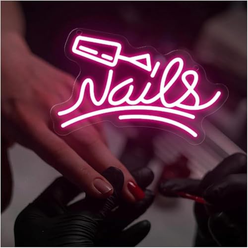 Enseigne au néon ongles pour revitaliser une vitrine sombre et attirer les clients