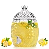 Lily's Home Pineapple Shaped Plastic Beverage Dispenser with Spigot - 2 Gallon Drink Dispensers for Parties - Transparent Design - Infuse Fruits Easily - Ideal for Iced Tea, Cocktails & Party, Events