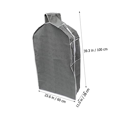 Hanging Clothes Bag Grey Garment Cover for Home Use and Water Clothing Protector for Suits Coats and Tops Storage2
