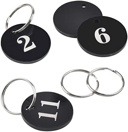 MBAIYO Nummernschilder 1-20 Mit Schlüsselringen - Metall Zahlenanhänger Für Schlüssel