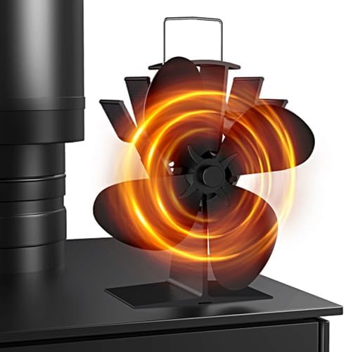 Ofenventilator Ohne Strom - Wärmebetrieben Für Kaminöfen, 5 Blätter, Automatische Regelung