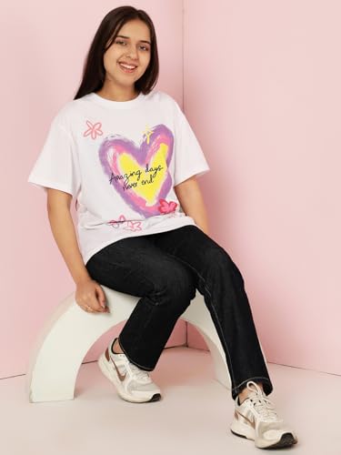 Image of Li'l Tomatoes Girls Crop T-Shirt | 100% Cotton | Graphic Printed Casual Top | Soft & Breathable Summer Wear | 9-16 Years