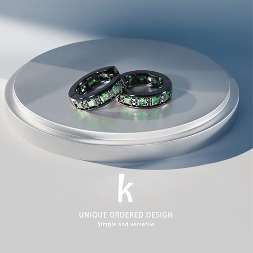 Black Hoop Earrings for Men Garnet Sapphire Emerald Black Diamond Huggie Earrings Men Women Cubic Zirconia Hypoallergenic Jewelry Gift4