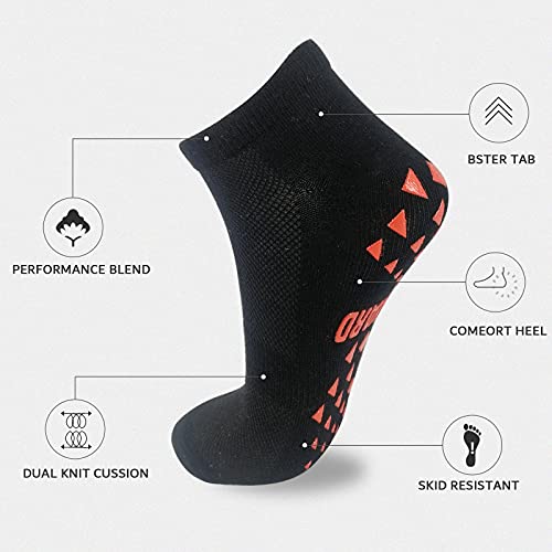 Novayard 6 Pairs Non Slip Socks Grip Hospital Yoga Pilates Socks Sticky Grippers For Men Women（Black+Grey,Large） #TOP1