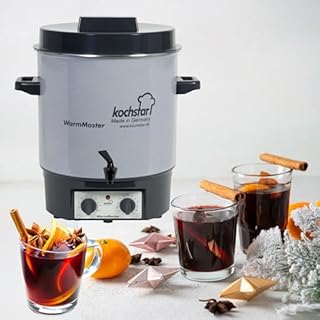 KOCHSTAR K99104235, Stérilisateur de bocaux électrique, Thermostat + Robinet + Minuterie, 27 litres, Acier Emaillé, 45,5 x 36,7 x 41,5 cm, Gris