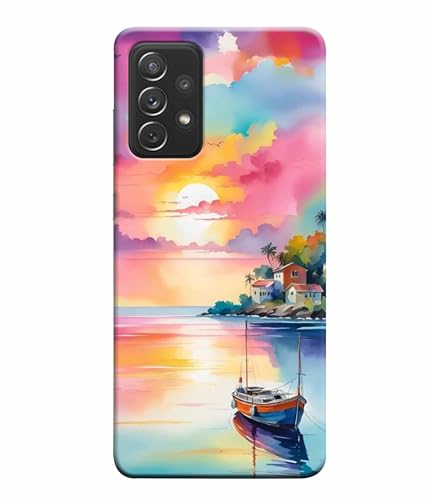 Image of Printed Hard Back Case Cover & Compatible for Samsung Galaxy M32 5G | Nature Painting Art (Multicolor) - D1180