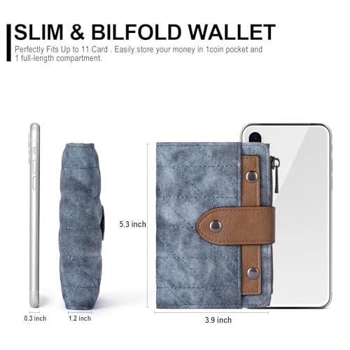 CLUCI Small Wallet for Women Leather Slim Womens Wallet Bifold Multi Card Holder Organizer Designer with Removable ID Window3