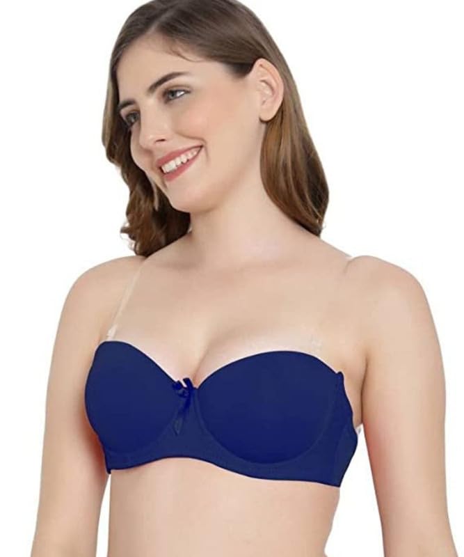 Image of Brachy Women's Polycotton Padded Underwire Strapless Bra Beige