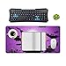 Halloween Flying Purple Bats Desk Mat Non-Slip Laptop Writing Pad Large Keyboard Mousepad with Rubber Base 23.6