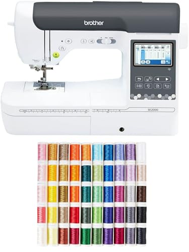 Brother SE2000 Computerized Sewing and Embroidery Machine, SA650 Designio 50-Color Thread Set
