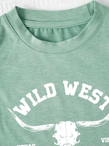 Girl's Cowgirl Bull Head Graphic Tank Top Vintage Western Rodeo Graphic Shirt3