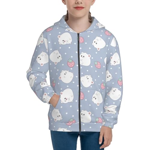 Cute Hamster Kid Hoodies Boys Zip Up Sweatshirts Girls Pullover with Pocket3