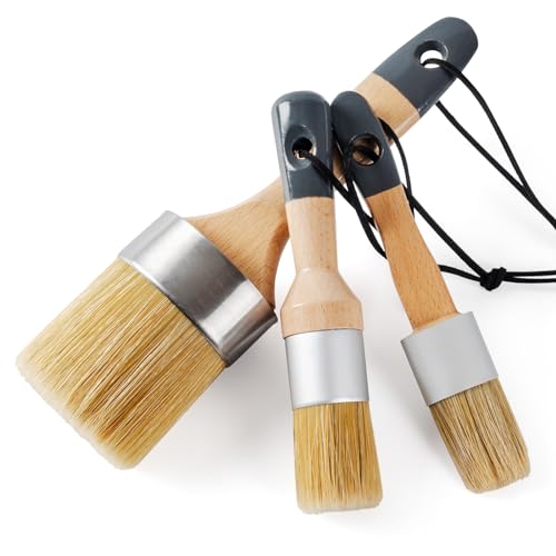 HANJKINZ Chalk and Wax Paint Brush 3pc Set, Large Chalk ...
