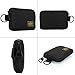 HSYAMY Small Zipper Coin Purse, 2 Pack Slim Nylon Change Wallet Pouch with Clip and Keychain, Travel ID Card Holder Pocket, Mini Weatherproof Fabric Small Tech Pouch For Men & Women, Black