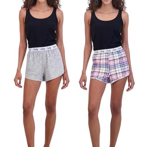 Image of Lucky Brand Women's Pajama Bottoms - Ultra-Soft 2 Pack Sleep and Lounge Sweat Shorts, Cortos de Pijama para Mujer