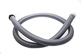 daniplus Staubsauger klick Schlauch, Reparaturschlauch Universal 32mm / 1,8 Mtr., Silber