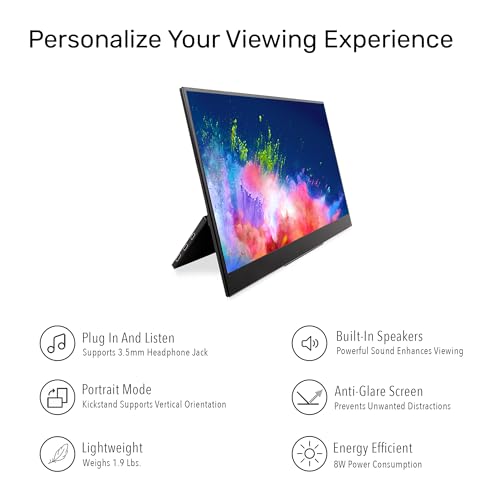 Image of SideTrak Solo Pro 15.8 inch Portable Monitor for Laptop | FHD 1080P LED IPS Dual Display w /Anti-Glare Screen, USB & Mini HDMI, Laptop Monitor Extender for Mac, PC, Chrome, HDR & Speakers