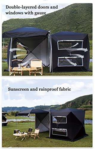 Carpa SUV para camping familiar, negro, 200x200x196 cm miniatura 4