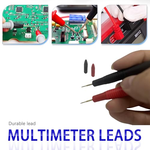 Image of Multimeter Leads, 1000V 10A Meter Leads & Gold-Plated Needle Multimeter Probes