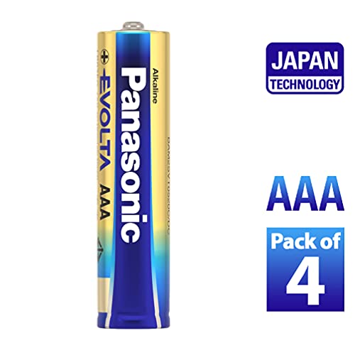 Image of Panasonic Evolta Premium AAA Alkaline Batteries - 4-Pack, Long-Lasting Power, Mercury-Free, Anti-Leak Seal - 10-Year Protection