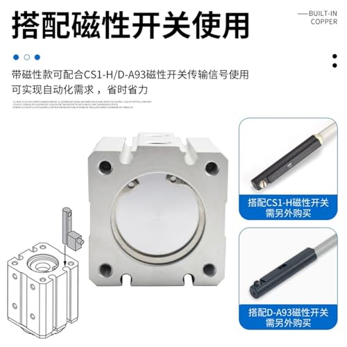 Petit vérin pneumatique MHM-32D2 haute précision à ventouse magnétique robuste - 3