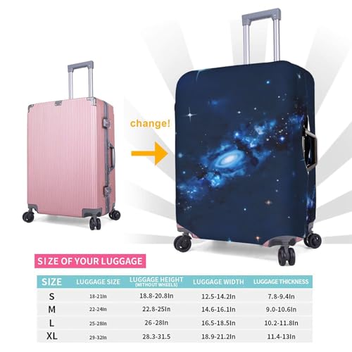Housse de bagage galaxie bleue en polyester lavable blanc taille S - 5